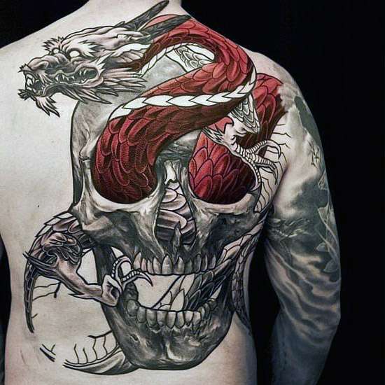 skull and dragon tattoo