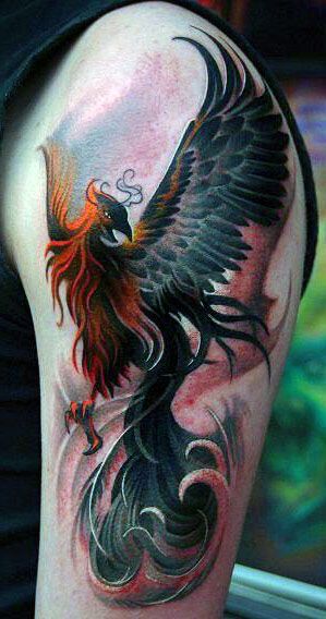 amazing phoenix arm tattoo 